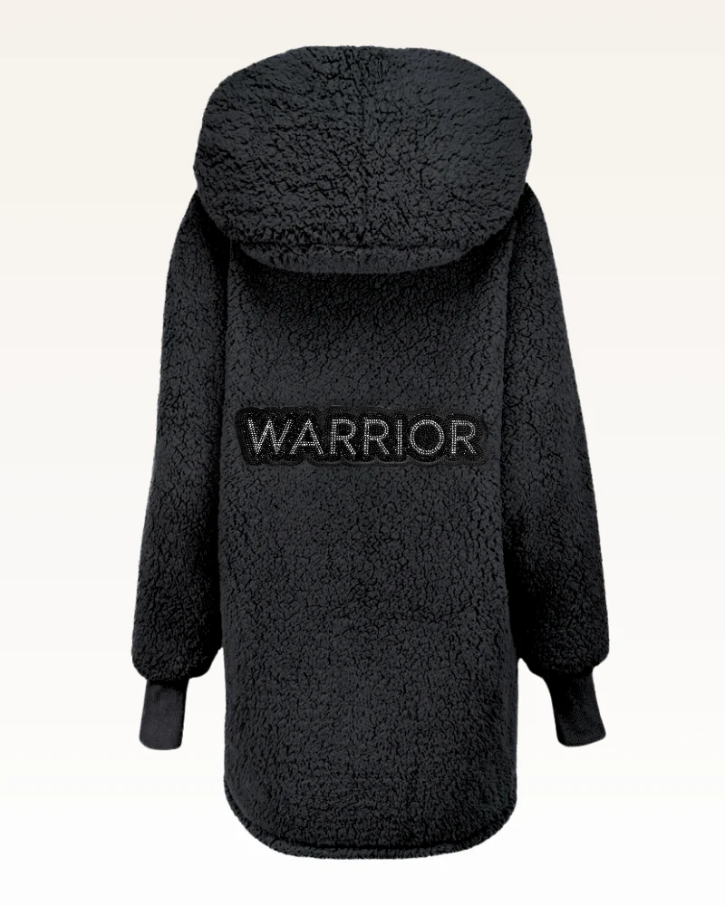 The Warrior Effect™ by Jill Martin Bedazzled Logo Sherpa Lounger Jacket - Image 6