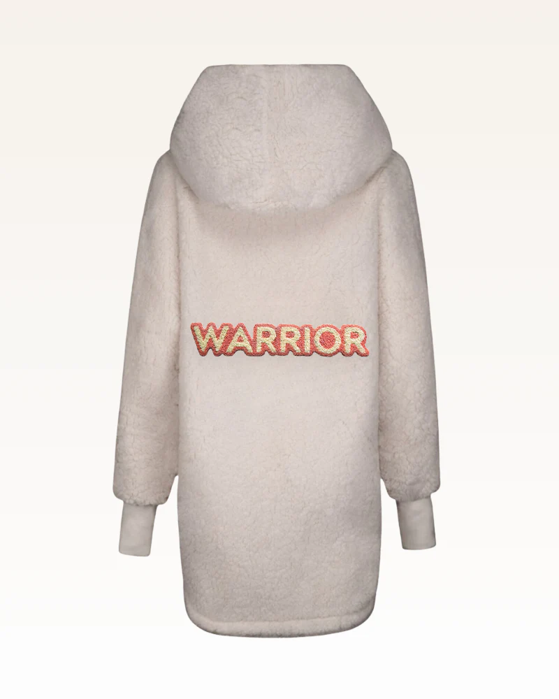The Warrior Effect™ by Jill Martin Chenille Logo Sherpa Lounger Jacket - Image 5