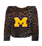 University of Michigan Bedazzled Faux Fur Jacket