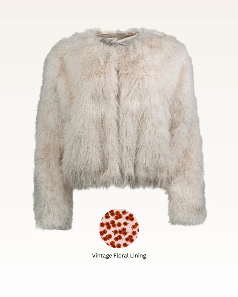 Faux Fur (Vintage Floral Lined) Jacket - Image 8