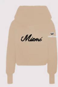 W South Beach Bedazzled Remix Logo Cropped Sherpa Lounger Jacket