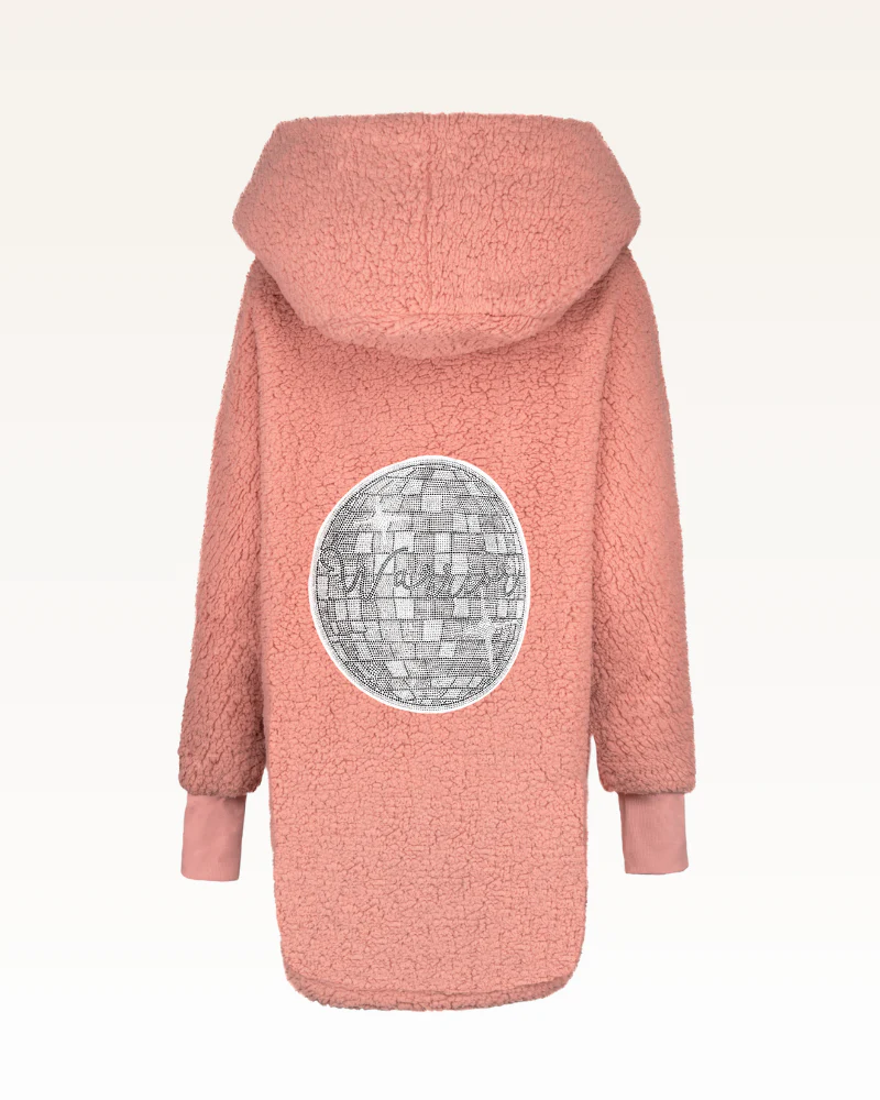 Warrior Bedazzled Disco Ball Logo Sherpa Lounger Jacket - Image 4
